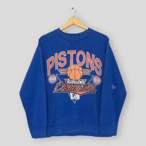 Vintage 80s Distressed Detroit Pistons NBA Sweatshirt, Retro Champs Detroit Tee